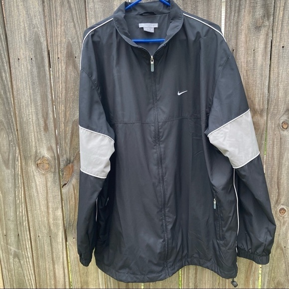 Nike  Windbreaker full zip jacket Black w/ Gray Men’s XXL - Picture 3 of 7